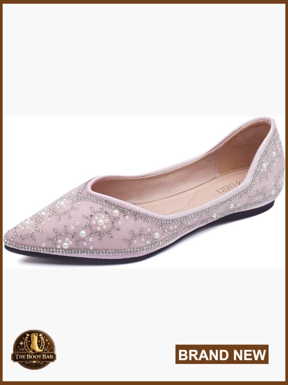 Rhinestone Sequin Pointed Toe Flats Wedding Dress Shoes Comfortable